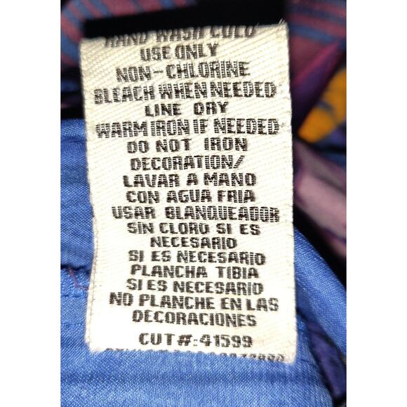 Blue Hawaiian Tank Top Sz 10 ECI New York Vintage Silky Look Floral Tropical 10 - Picture 11 of 12